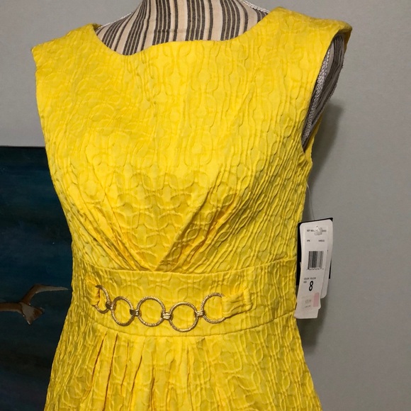 Sandra Darren sleeveless yellow dress size 8 - Picture 2 of 8